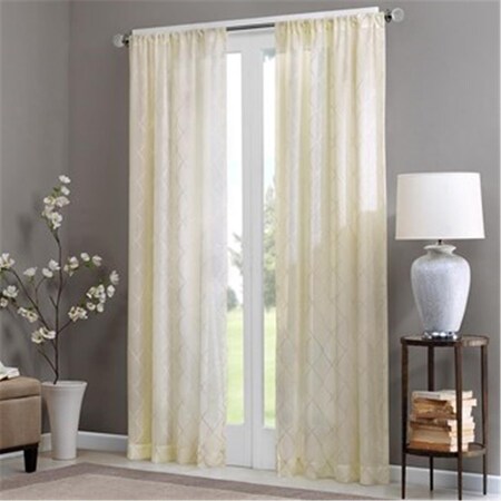 Madison Park Irina Diamond Sheer Window Curtain, Ivory - 84 in. MP40-1065